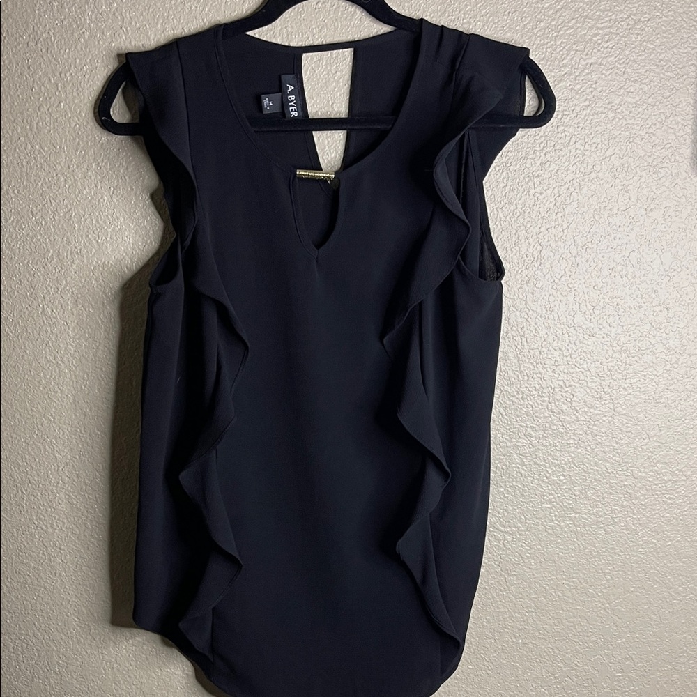 Elegant Black Ruffle Top
